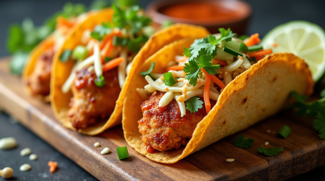 Crunchy Asian-Style Chicken Tacos